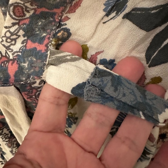 FREE PEOPLE 8 Violet hill ruffle detail V neck Tie boho shabby chic tunic dress - Picture 7 of 15